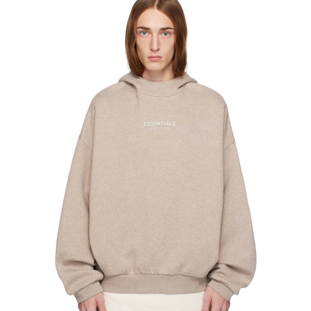Fear of God Essentials Beige Hoodie M